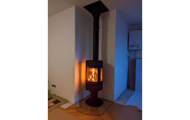 Монтаж самостійної дизайнерської печі каміна Dovre Astro 4