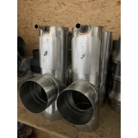 Тройник с чисткой и конденсатоотводом простой AISI 304 (0.55mm) 