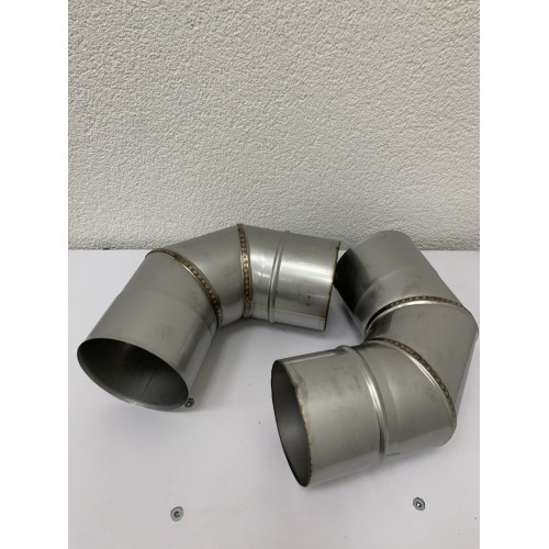 Колено 90° для дымохода одностенное AISI 304 (0.55mm) из нержавейки