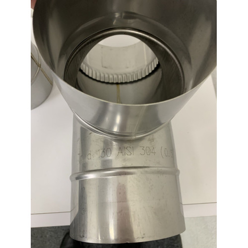 Дымоходный тройник 90° моно из нержавейки AISI 304 (0.55mm) купить в магазине дымоходов