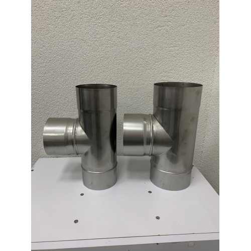 Дымоходный тройник 90° моно из нержавейки AISI 304 (0.55mm) купить в магазине дымоходов