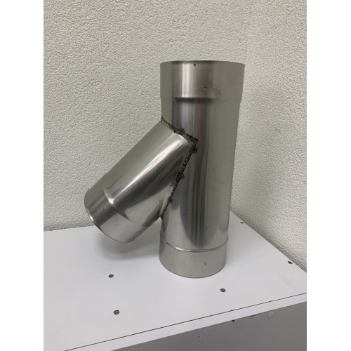 Тройник 45° для дымохода одностенный AISI 304 (0.55mm) нержавейка купить магазин дымоходов Львов