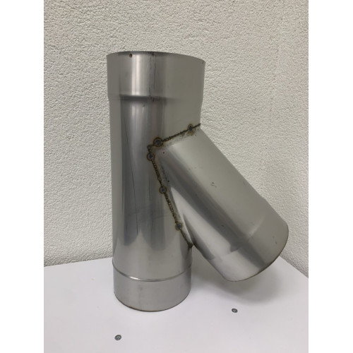 Тройник 45° для дымохода одностенный AISI 304 (0.8mm) нержавейка купить магазин дымоходов Львов