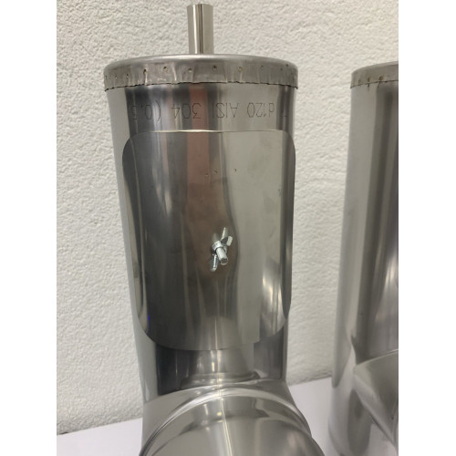 Тройник 90° с ревизией под газовый котел AISI 304 (0.55mm) купить в магазине дымоходов Львов