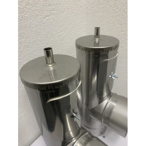 Тройник 90° с ревизией под газовый котел AISI 304 (0.55mm) купить в магазине дымоходов Львов