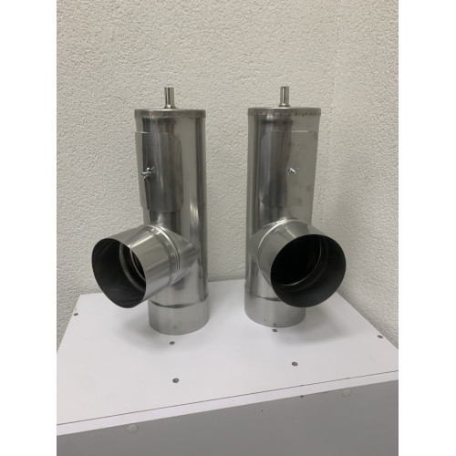 Тройник 90° с ревизией под газовый котел AISI 316 (0.6mm) купить в магазине дымоходов Львов