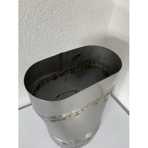 Муфта для переходу з нержавійки (редукція) AISI 304 (0.8mm) з овала на круг Муфта для переходу з нержавійки (редукція) AISI 304 (0.8mm) з овала на круг