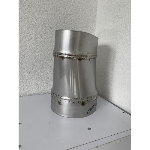 Муфта для переходу з нержавійки (редукція) AISI 304 (0.8mm) з овала на круг Муфта для переходу з нержавійки (редукція) AISI 304 (0.8mm) з овала на круг