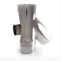 Трійник димохідний сендвіч з чисткою 45° AISI 321 (1mm) нерж/нерж