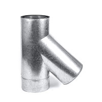 Трійник 45° димохідний сендвіч AISI 201 (0.8mm) нержавійка/оцинкований