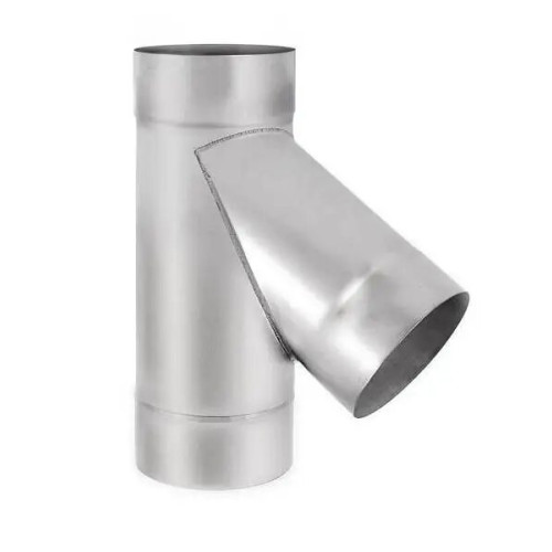 Тройник 45° для дымохода одностенный AISI 321 (0.8mm) нержавейка купить магазин дымоходов Львов
