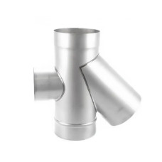 Тройник 45° дымоходный крестовина одностенный AISI 321 (0.8mm)
