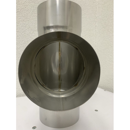 Трійник 90° для труби димохідної AISI 316 (0.6mm) з нержавійки купити в магазині димоходів Трійник 90° для труби димохідної AISI 316 (0.6mm) з нержавійки купити в магазині димоходів