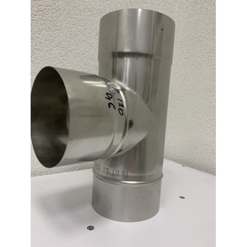 Трійник 90° для труби димохідної AISI 316 (0.6mm) з нержавійки купити в магазині димоходів