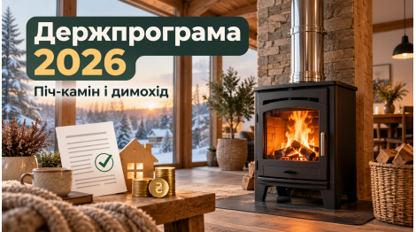 Піч-камін і димохід за держпрограмою 2026: що можна профінансувати