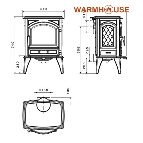 Ефективна і стильна камінна піч Dovre 540 W для вашого домашнього комфорту