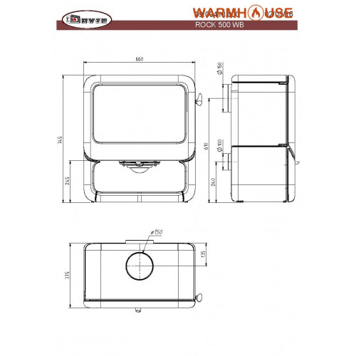 Піч камінна Dovre Rock 500 WB/E12 Піч камінна Dovre Rock 500 WB/E12