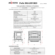 Печь каминная Invicta Bradford красная эмаль