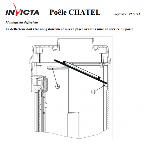 Камінопіч Invicta Chatel antracyt дров'яна для постійного використання