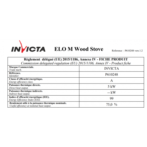 Піч камін Invicta Elo M (емаль в білому кольорі)