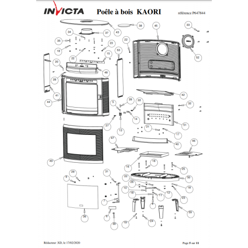 Печь камин Invicta Kaori antracyt из чугуна на дрова