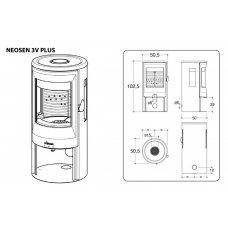 Печь каминная Invicta Neosen 3 vitres