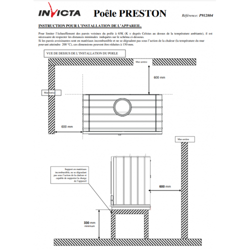 Піч камін Invicta Preston antracyt