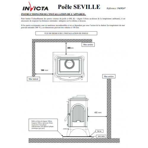Піч камін Invicta Seville 2 (в кольорі червона емаль)