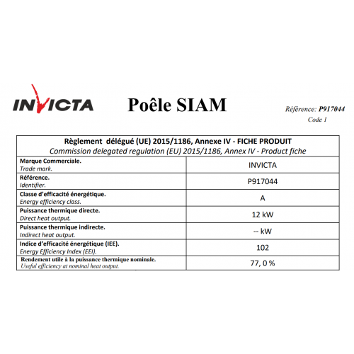 Піч камін Invicta Siam antracyt конвекційного типу