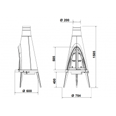 Печь каминная Invicta Tipi antracyt