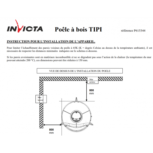 Піч камін Invicta Tipi antracyt під замовлення магазин WARMHOUSE