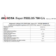 Камінна топка Invicta Philos 700 шибер Grand Angle