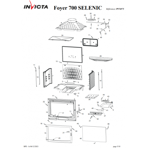 Камін на дрова Uniflam 700 Selenic ECO з шибером класичного типу Камін на дрова Uniflam 700 Selenic ECO з шибером класичного типу