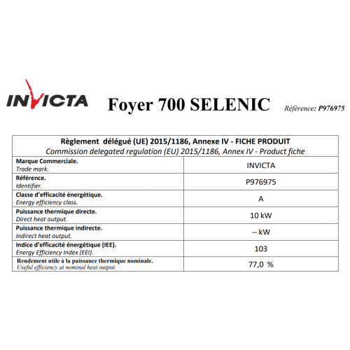 Камін на дрова Uniflam 700 Selenic ECO з шибером класичного типу Камін на дрова Uniflam 700 Selenic ECO з шибером класичного типу