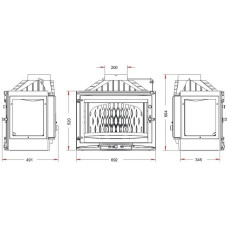 Камінна топка Invicta Selenic 700 тристороння з шибером 