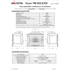 Камінна топка Invicta Selenic 700 тристороння з шибером 