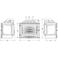 Камінна топка Uniflam 700 Selenic ліве бокове скло з шибером 
