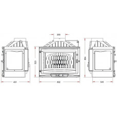 Каминная топка Uniflam 700 Selenic левое боковое стекло с шибером