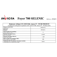 Камінна топка Invicta Selenic 700 праве бокове шкло з шибером 