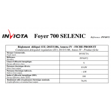 Камінна топка Invicta Selenic 700 праве бокове шкло з шибером 