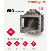 Камінна топка KAWMET W4 ліве бокове скло (14.5 kW) 