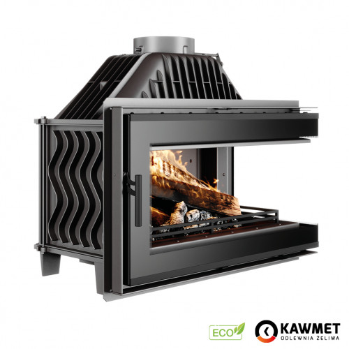 Камінна топка KAWMET W16 PB Black (13.5 kW) ECO чавун на дрова конвекційна