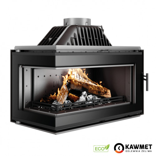 Камінна топка KAWMET W16 LB Black (13.5 kW) ECO чавун на дрова конвекційна