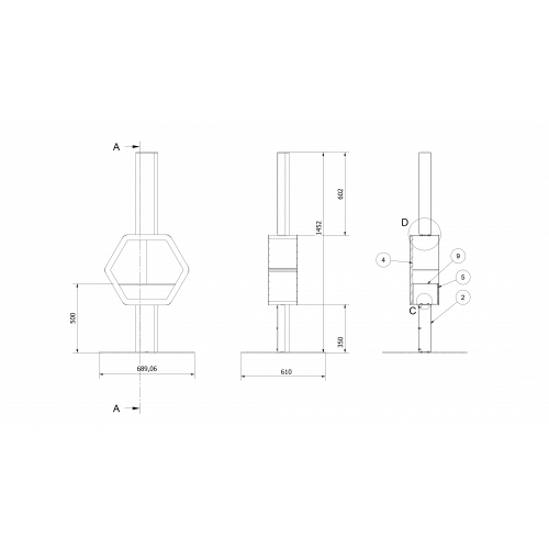 Біокамін Kratki Echo Hex 50 TUV 