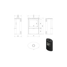 Печь каминная Kratki Koza AB S 2 black thermotec