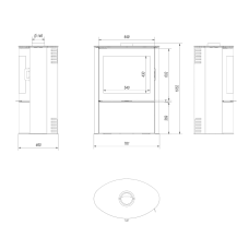 Печь каминная Kratki Koza AB S 2 кафель белый