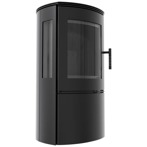 Сталева пічка камін на дровах Falcon view Ø 150мм / 10 кВт black thermotec ➡️ купити та замовити у Львові магазин WARMHOUSE