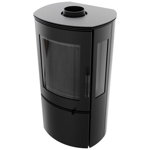 Сталева пічка камін на дровах Falcon view Ø 150мм / 10 кВт black thermotec ➡️ купити та замовити у Львові магазин WARMHOUSE