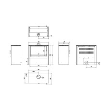 Печь каминная Kartki Juno 12 черная black thermotec