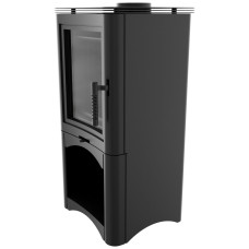 Печь каминная Kratki Koza K5/S/W black thermotec с углублением для дров